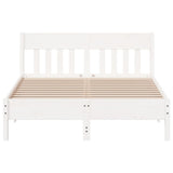 Cadre de lit sans matelas blanc 160x200 cm bois de pin massif