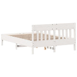 Cadre de lit sans matelas blanc 160x200 cm bois de pin massif