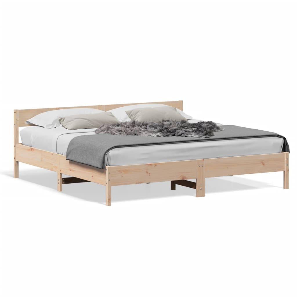 Cadre de lit sans matelas 200x200 cm bois massif de pin