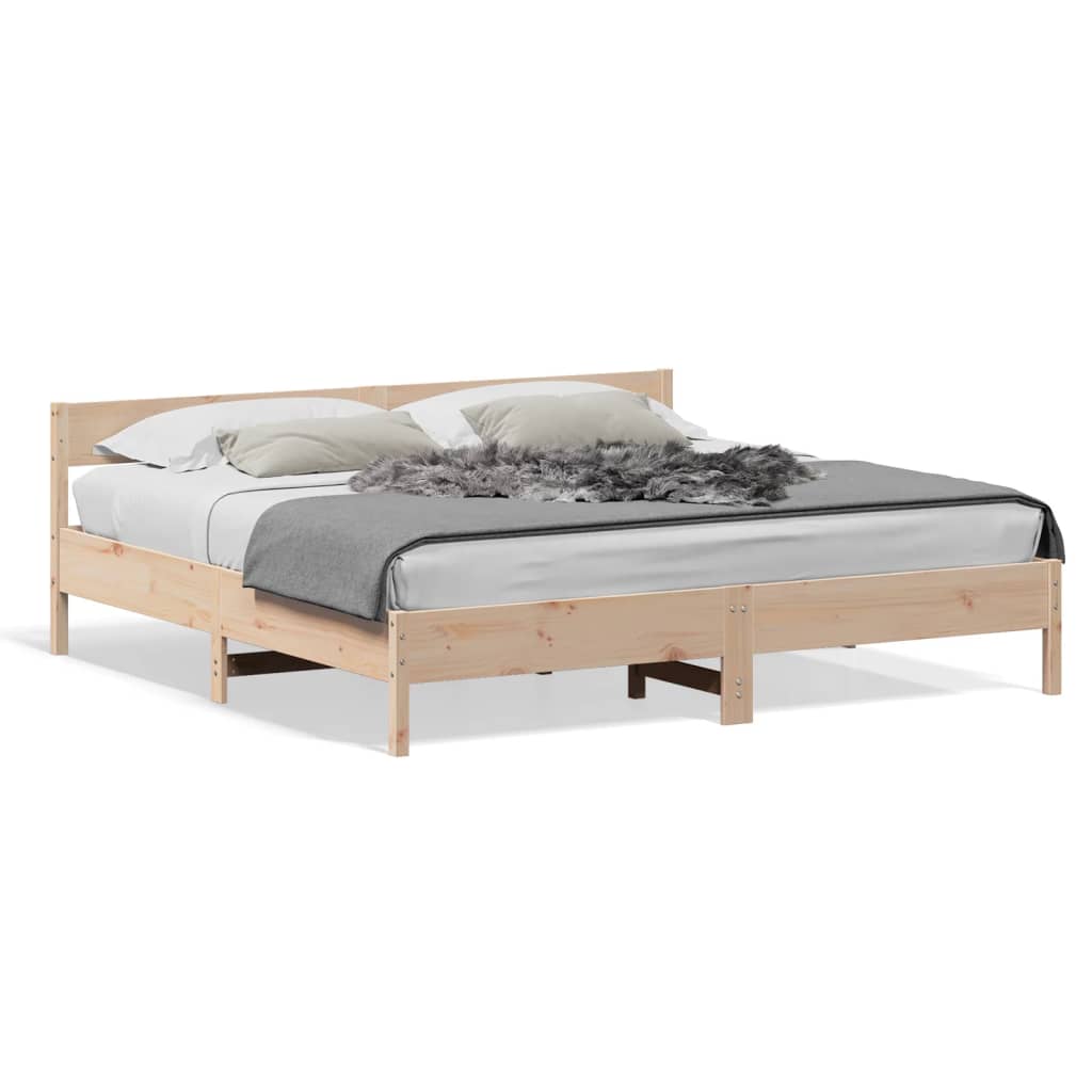 Bed frame without mattress 180x200 cm solid pine wood