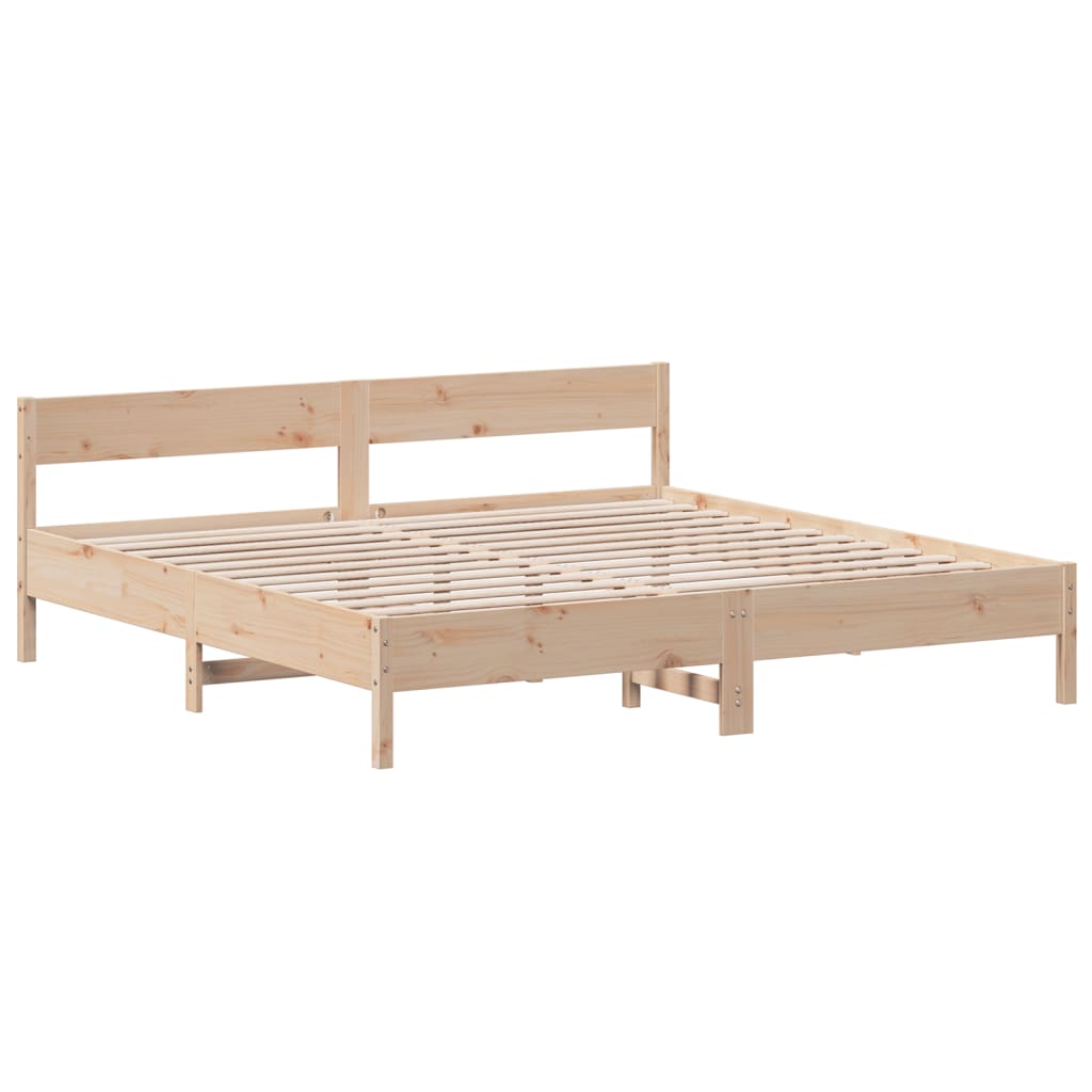 Bed frame without mattress 180x200 cm solid pine wood