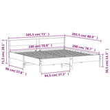 Bed frame without mattress 180x200 cm solid pine wood