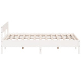 Cadre de lit sans matelas blanc 180x200 cm bois massif de pin