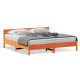 Cadre de lit sans matelas cire marron 180x200cm bois pin massif