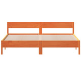 Cadre de lit sans matelas cire marron 180x200cm bois pin massif