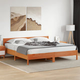 Cadre de lit sans matelas cire marron 180x200cm bois pin massif