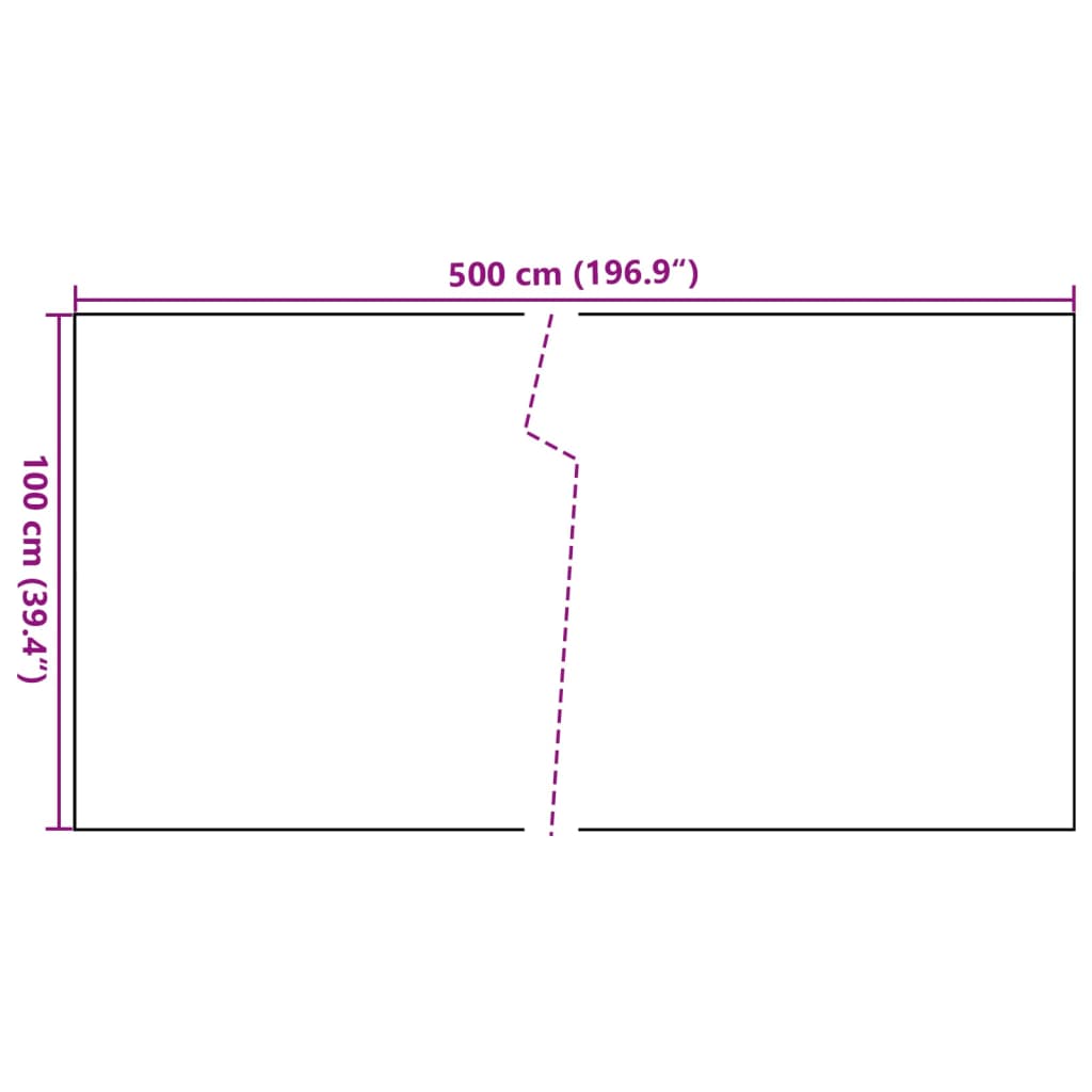 Anthrazitfarbener Balkonschirm 500x100 cm aus gewebtem Harz