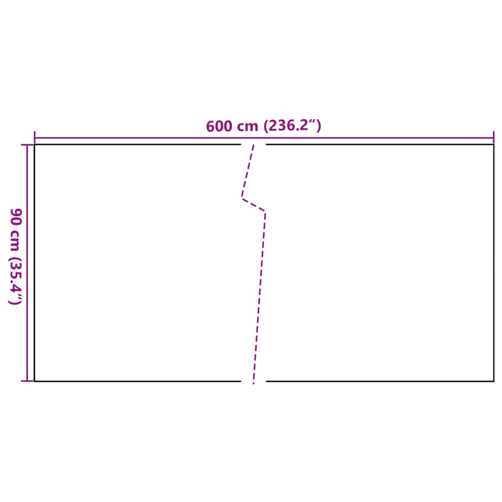 Weißer Balkonschirm 600x90 cm aus gewebtem Harz