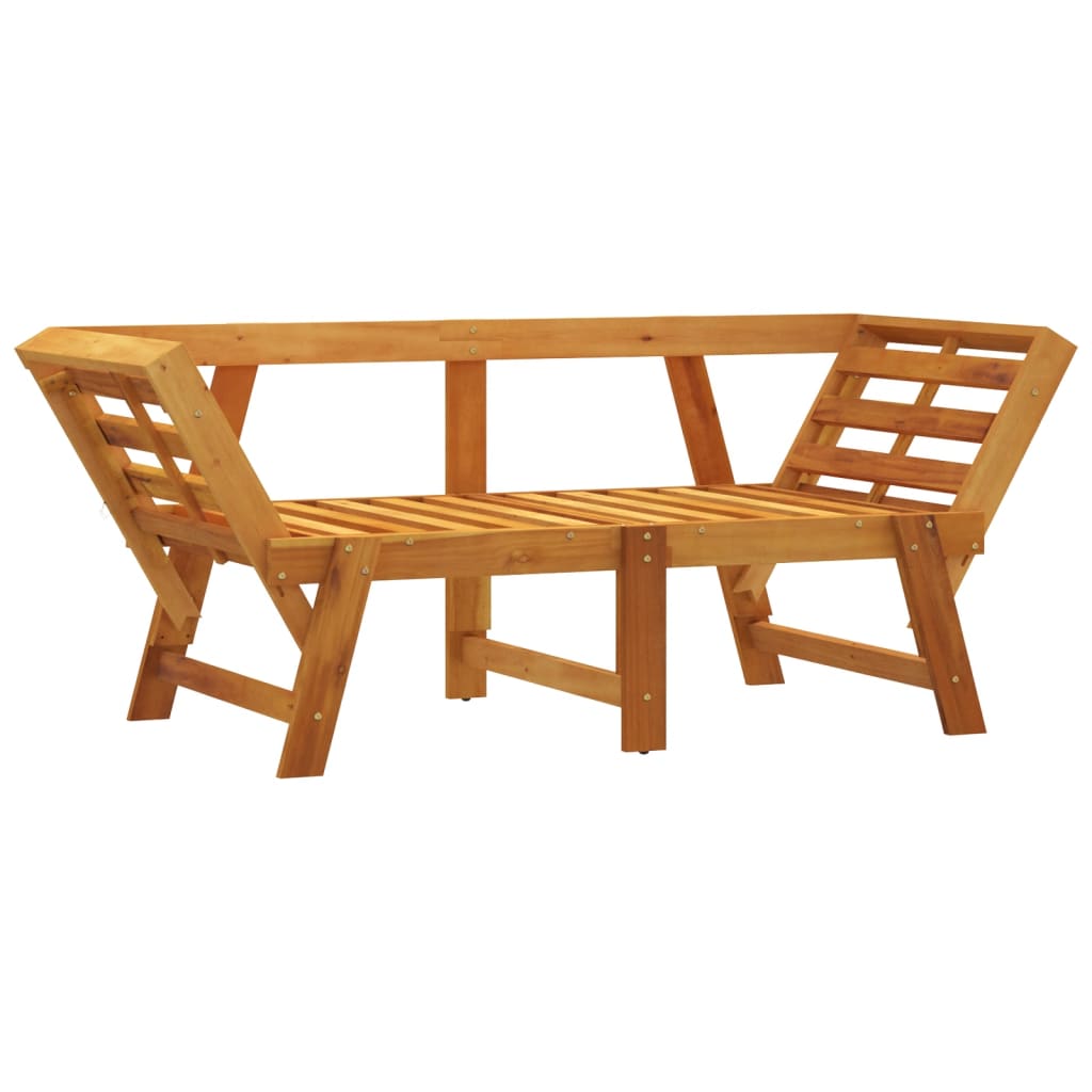 Banc de jardin avec coussins 2 en 1 bois d'acacia massif