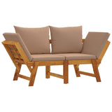 Banc de jardin avec coussins 2 en 1 bois d'acacia massif