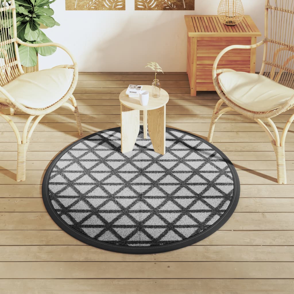 Tapis d'extérieur noir Ø120 cm PP