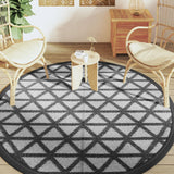 Tapis d'extérieur noir Ø200 cm PP