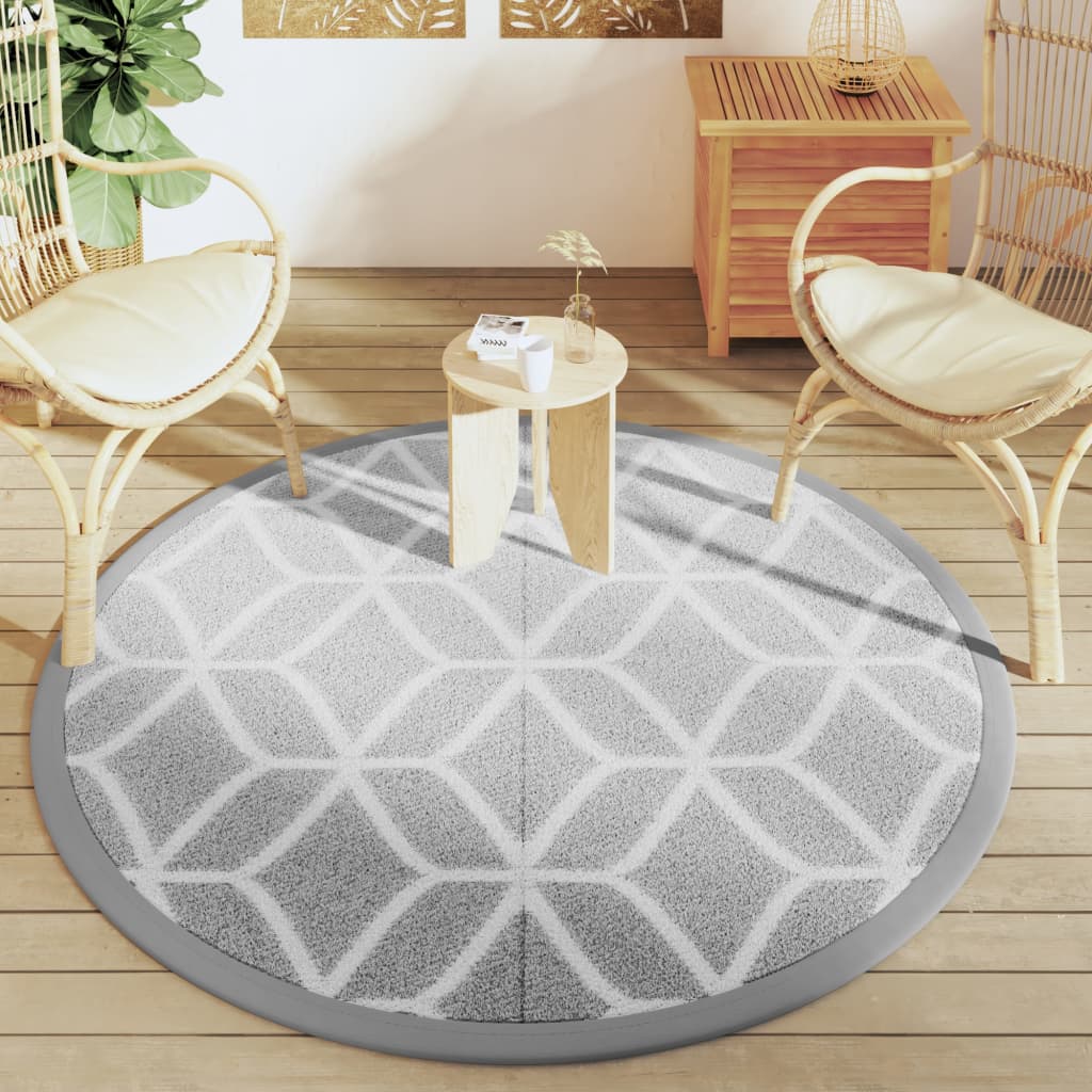 Tapis d'extérieur gris Ø160 cm PP