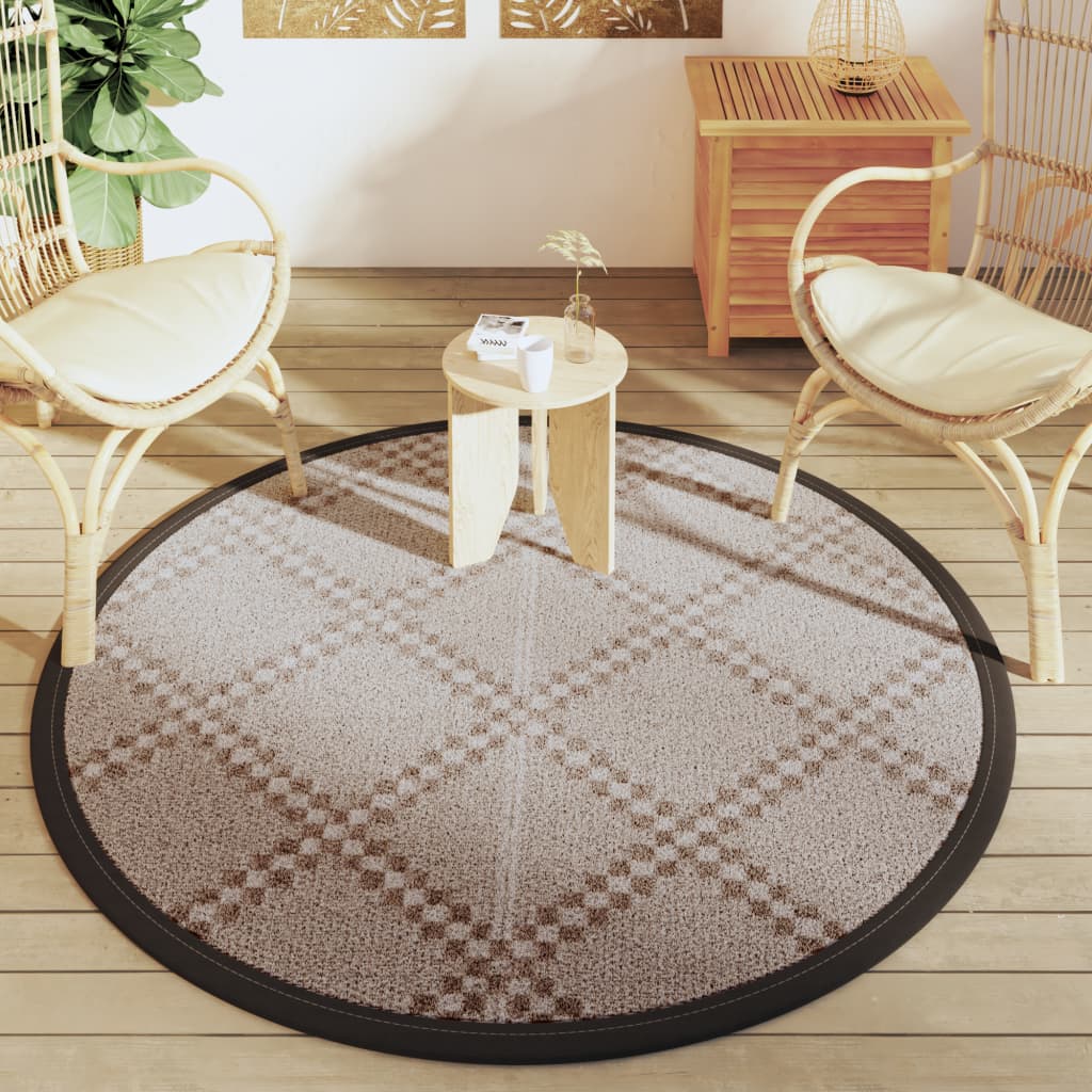 Tapis d'extérieur marron Ø160 cm PP