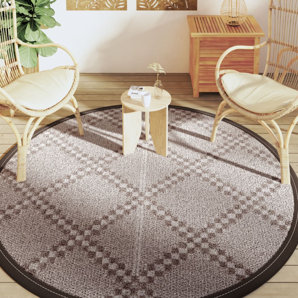 Tapis d'extérieur marron Ø200 cm PP