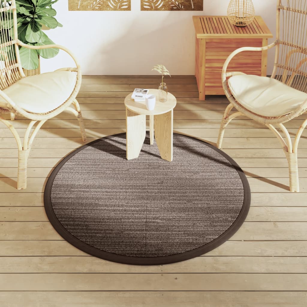 Tapis d'extérieur marron Ø120 cm PP