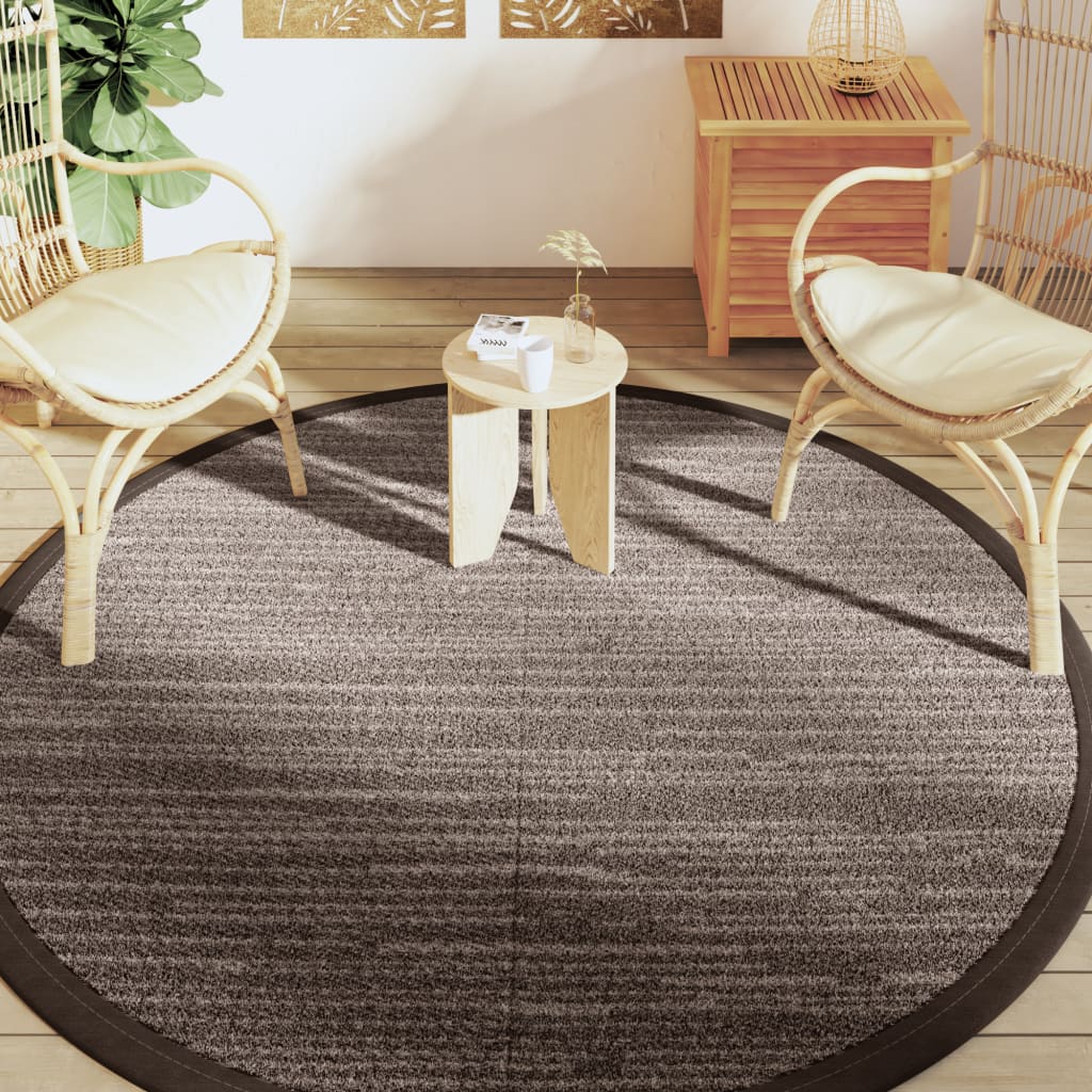 Tapis d'extérieur marron Ø200 cm PP