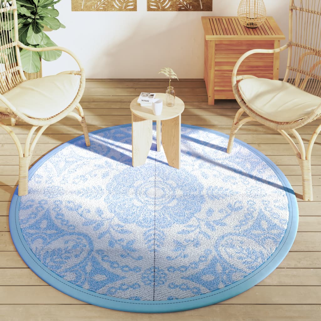 Tapis d'extérieur bleu clair Ø160 cm PP