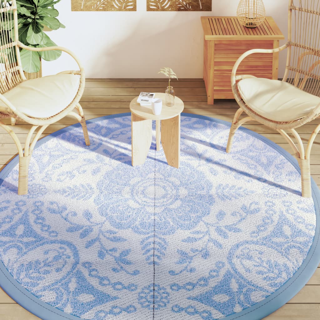 Tapis d'extérieur bleu clair Ø200 cm PP