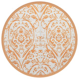 Tapis d'extérieur orange et blanc Ø120 cm PP