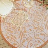 Tapis d'extérieur orange et blanc Ø200 cm PP