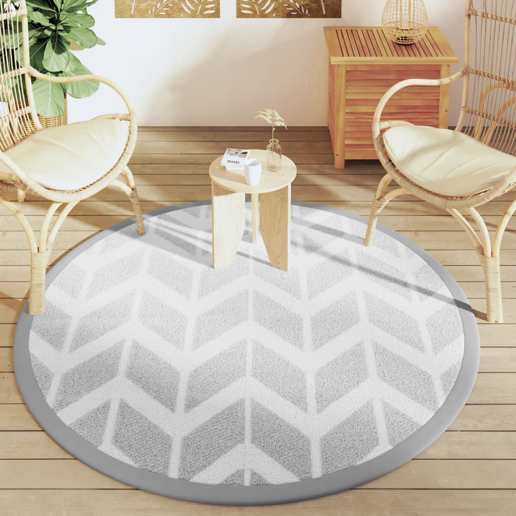 Tapis d'extérieur gris Ø160 cm PP