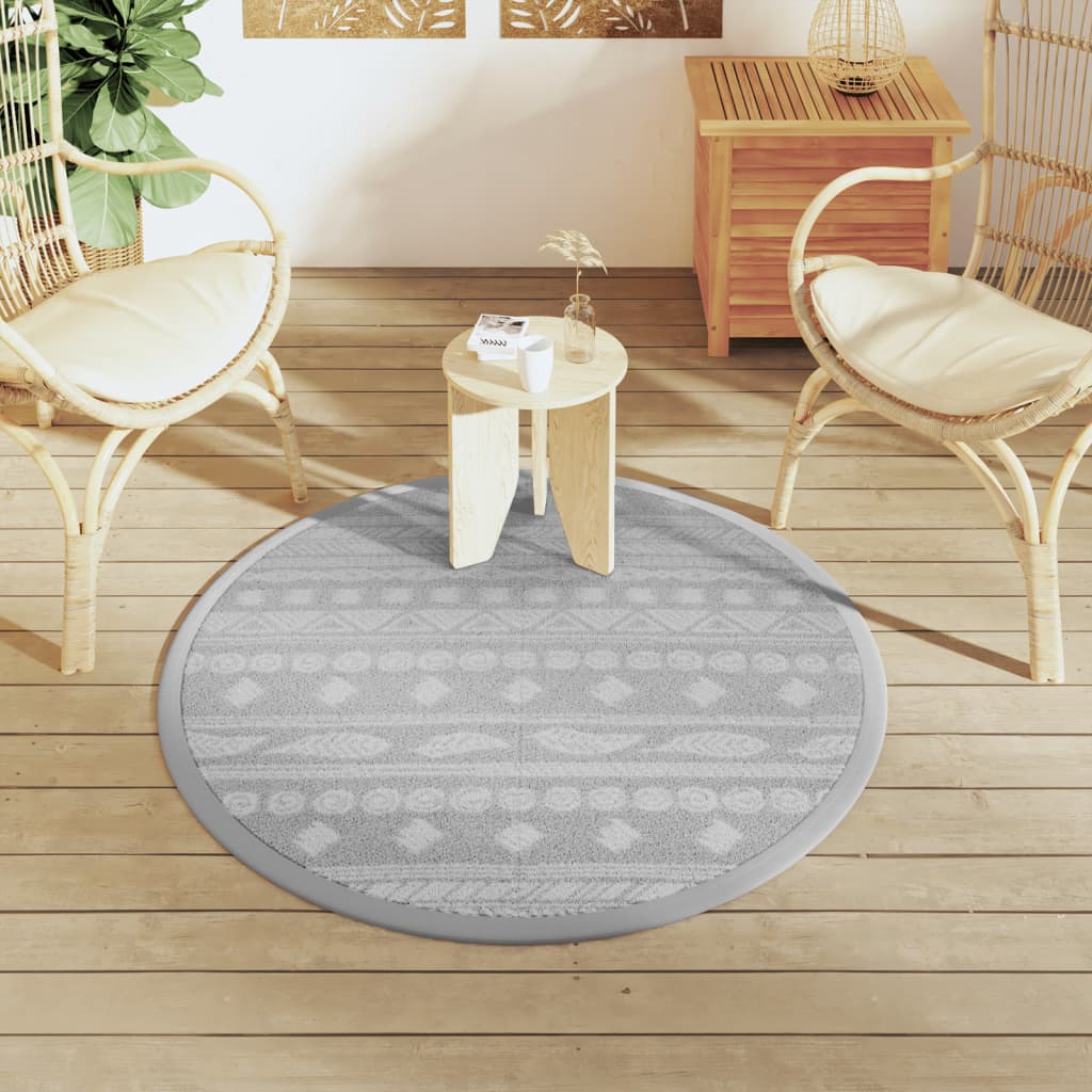 Tapis d'extérieur gris Ø120 cm PP