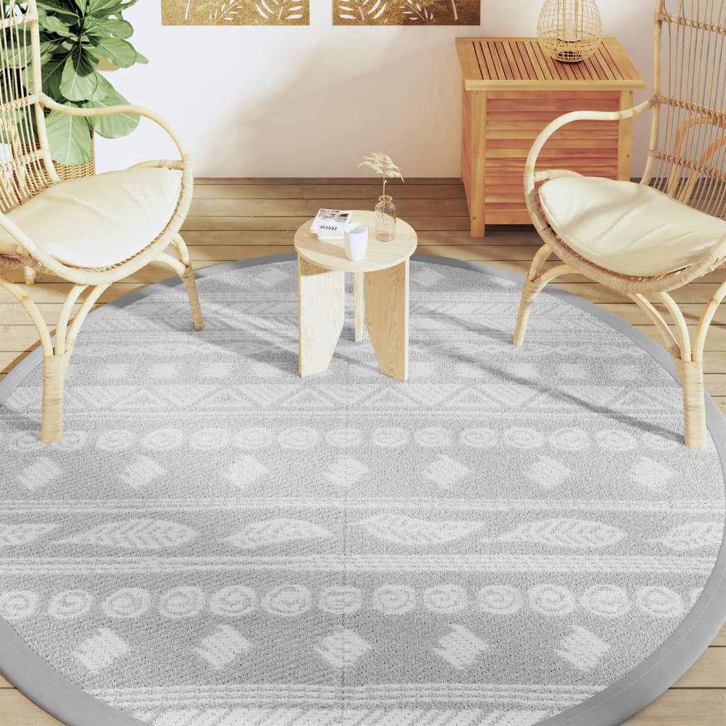 Tapis d'extérieur gris Ø200 cm PP