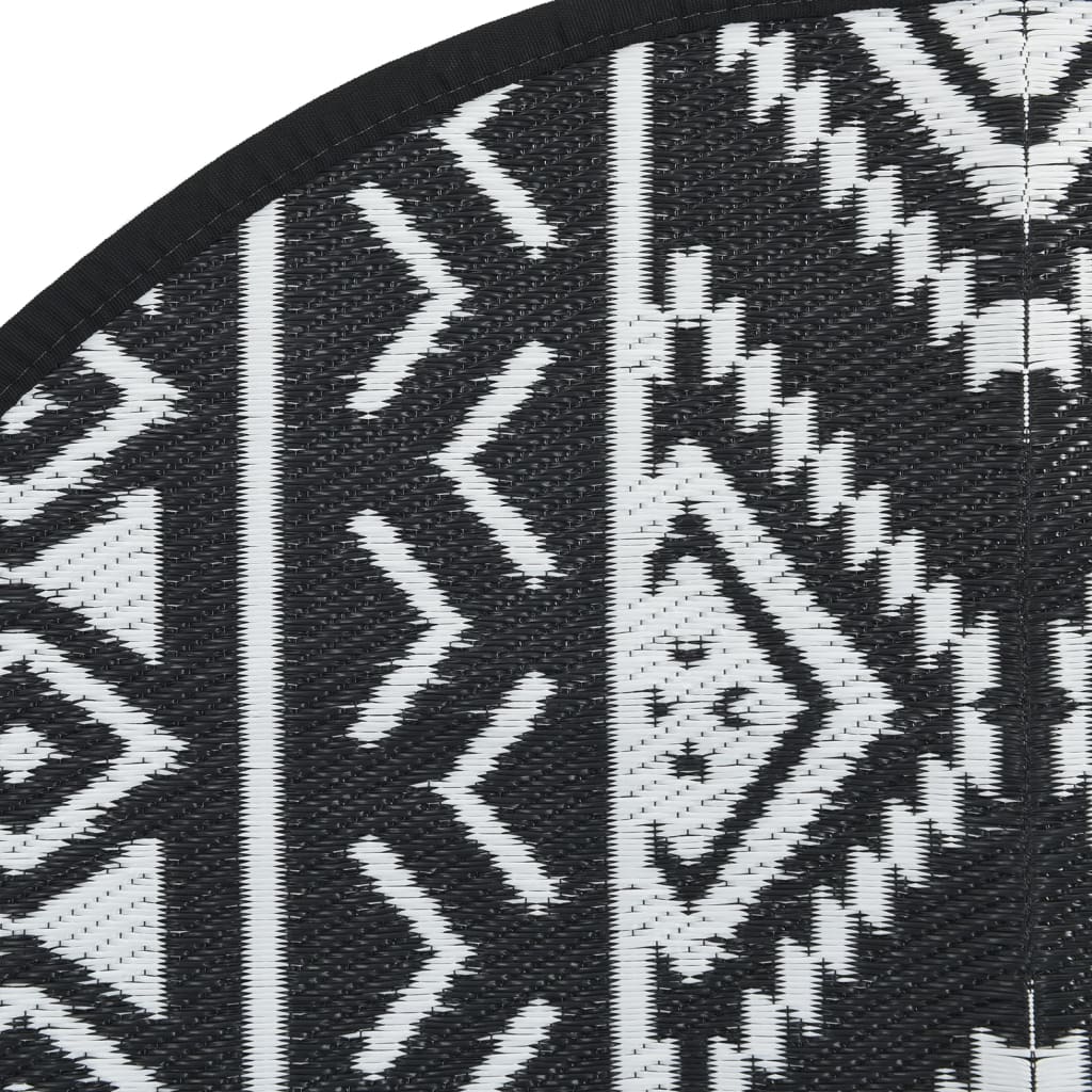 Tapis d'extérieur noir Ø200 cm PP