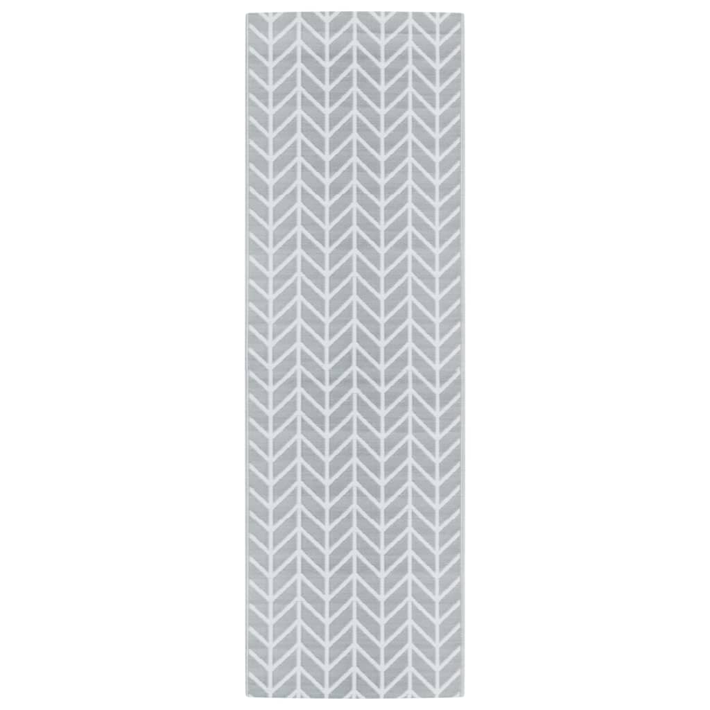 Tapis d'extérieur gris 80x250 cm PP