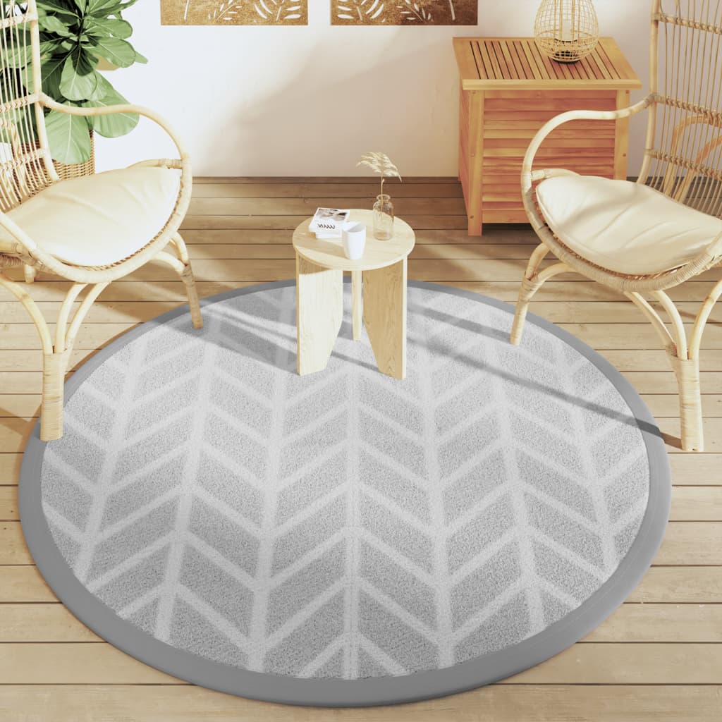 Tapis d'extérieur gris Ø160 cm PP