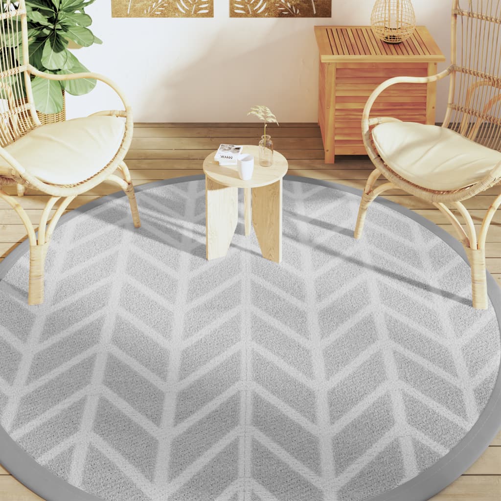 Tapis d'extérieur gris Ø200 cm PP