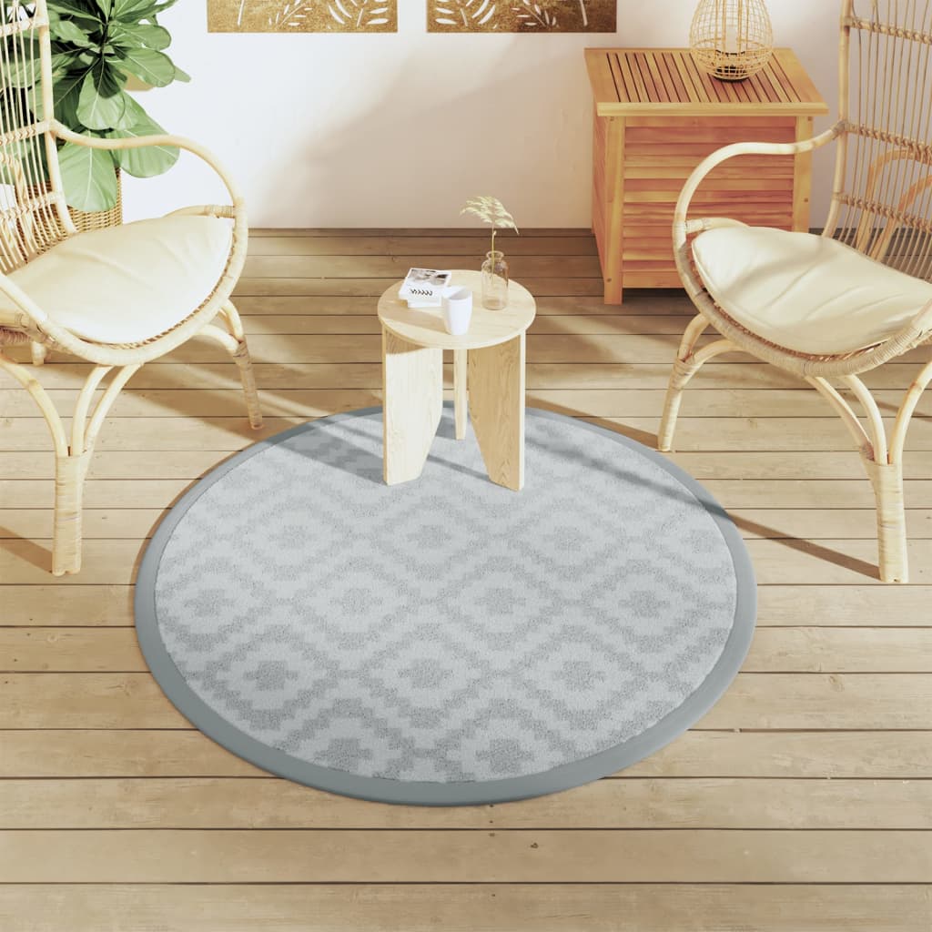 Tapis d'extérieur gris Ø120 cm PP