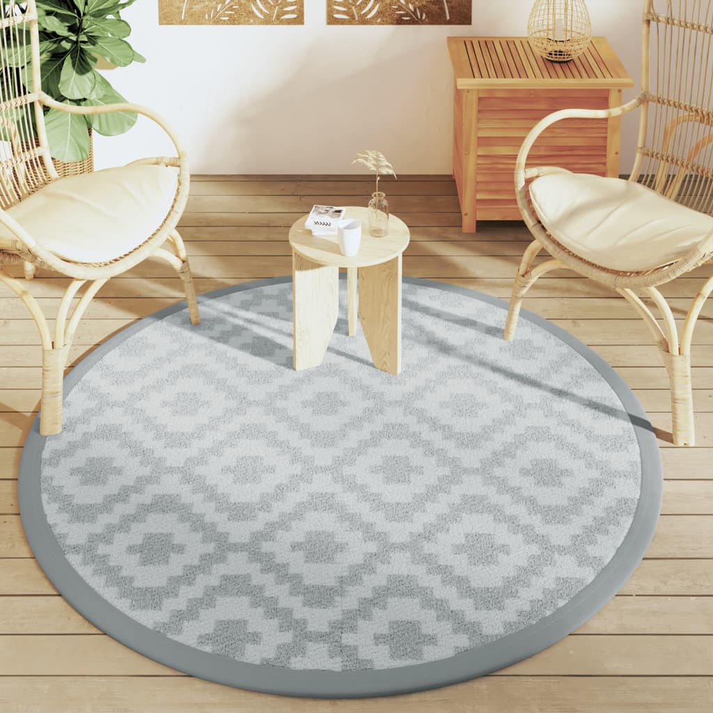 Tapis d'extérieur gris Ø160 cm PP