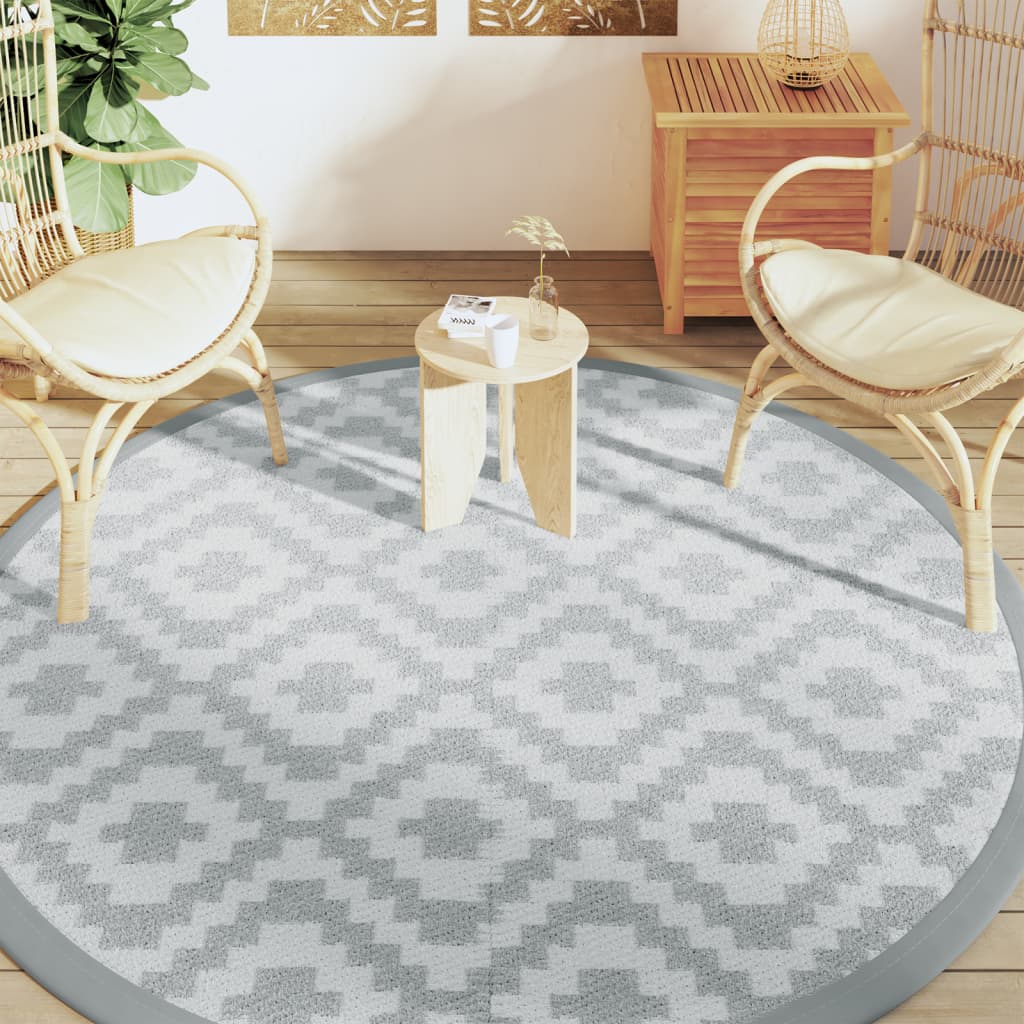 Tapis d'extérieur gris Ø200 cm PP