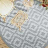 Tapis d'extérieur gris Ø200 cm PP