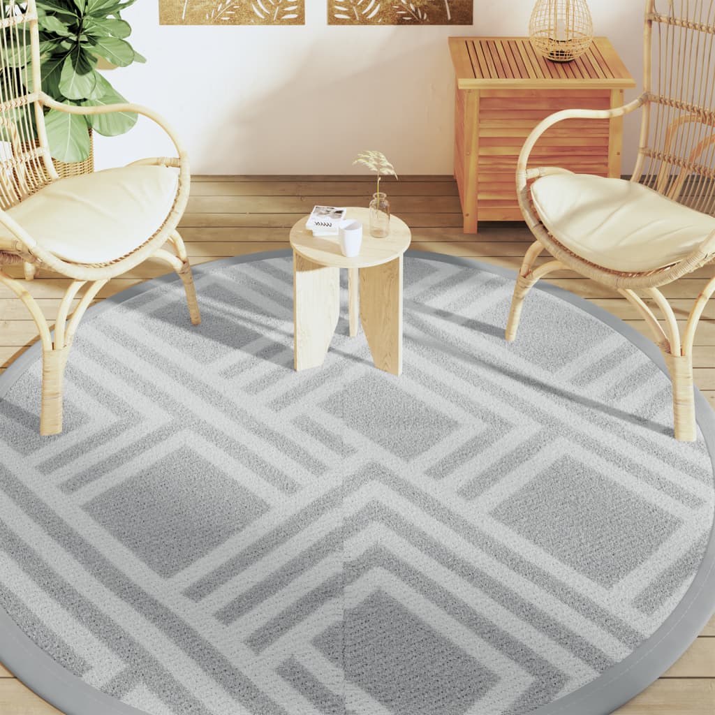 Tapis d'extérieur gris Ø200 cm PP