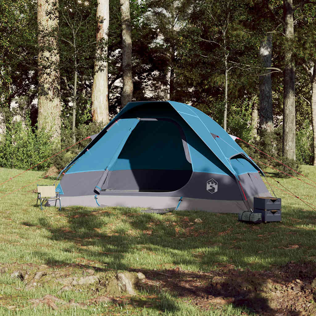 Tente familiale à dôme 6 personnes bleu imperméable