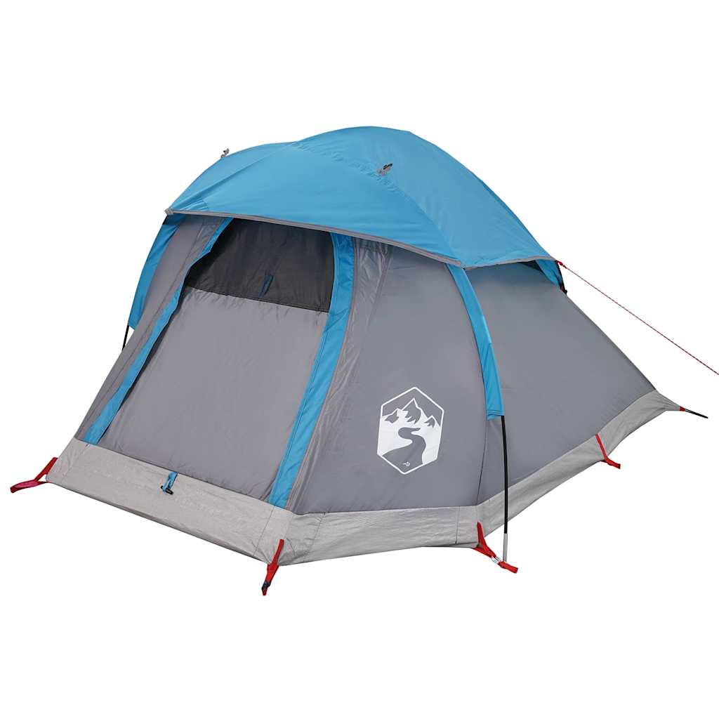 Tente de camping à dôme 1 personne bleu imperméable