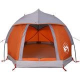 Tente de camping à dôme 1 personne gris et orange imperméable