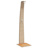 Douche d'extérieur beige 55x60x224cm résine tressée bois acacia