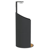 Douche d'extérieur noir 100x100x241,5 cm poly rotin bois acacia