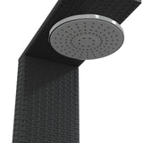 Douche d'extérieur noir 100x100x241,5 cm poly rotin bois acacia