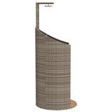 Douche d'extérieur gris 100x100x241,5 cm poly rotin bois acacia