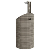 Douche d'extérieur gris 100x100x241,5 cm poly rotin bois acacia