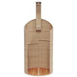 Douche d'extérieur beige 100x100x241,5cm poly rotin bois acacia