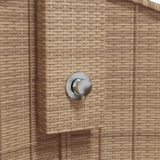 Douche d'extérieur beige 100x100x241,5cm poly rotin bois acacia