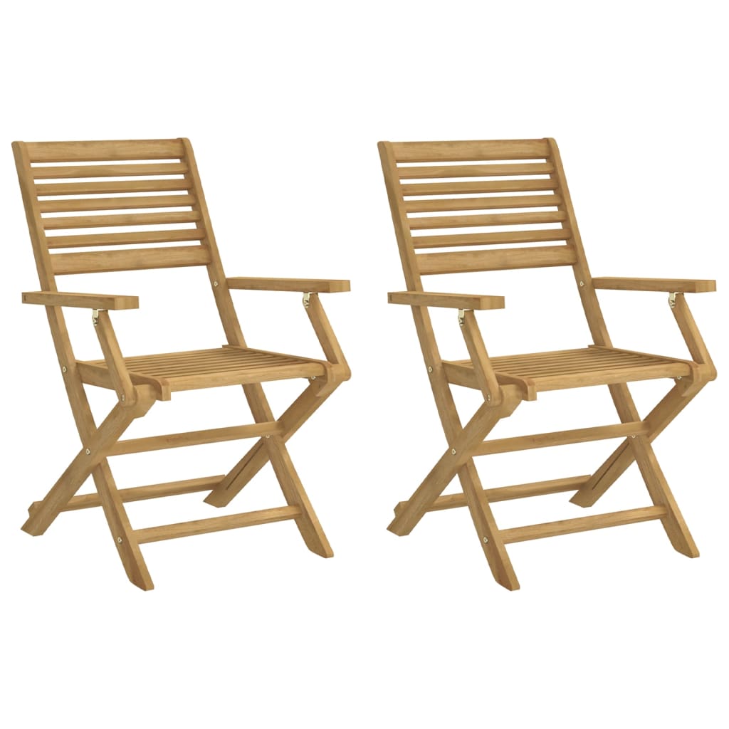 Chaises pliables de jardin lot de 2 bois massif d'acacia