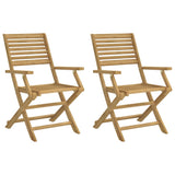 Chaises pliables de jardin lot de 2 bois massif d'acacia