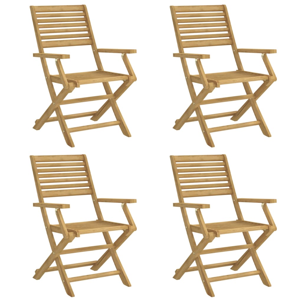 Chaises pliables de jardin lot de 4 bois massif d'acacia